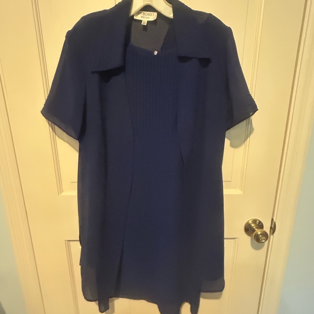 Vintage 2 piece dress set with sheer cover up 10P - Picture 2 of 6